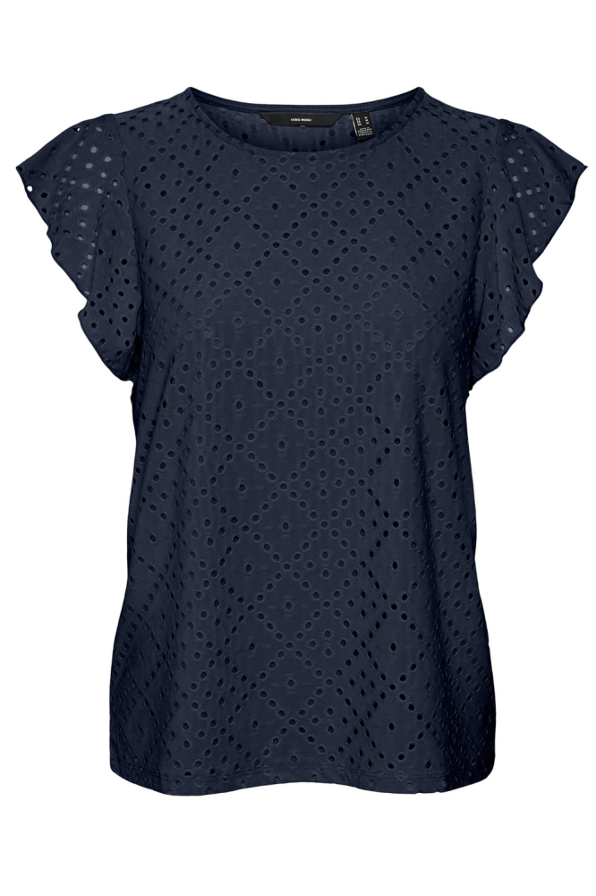 VMTASSA SL FRILL TOP NOOS 10286067 NAVY BLAZER